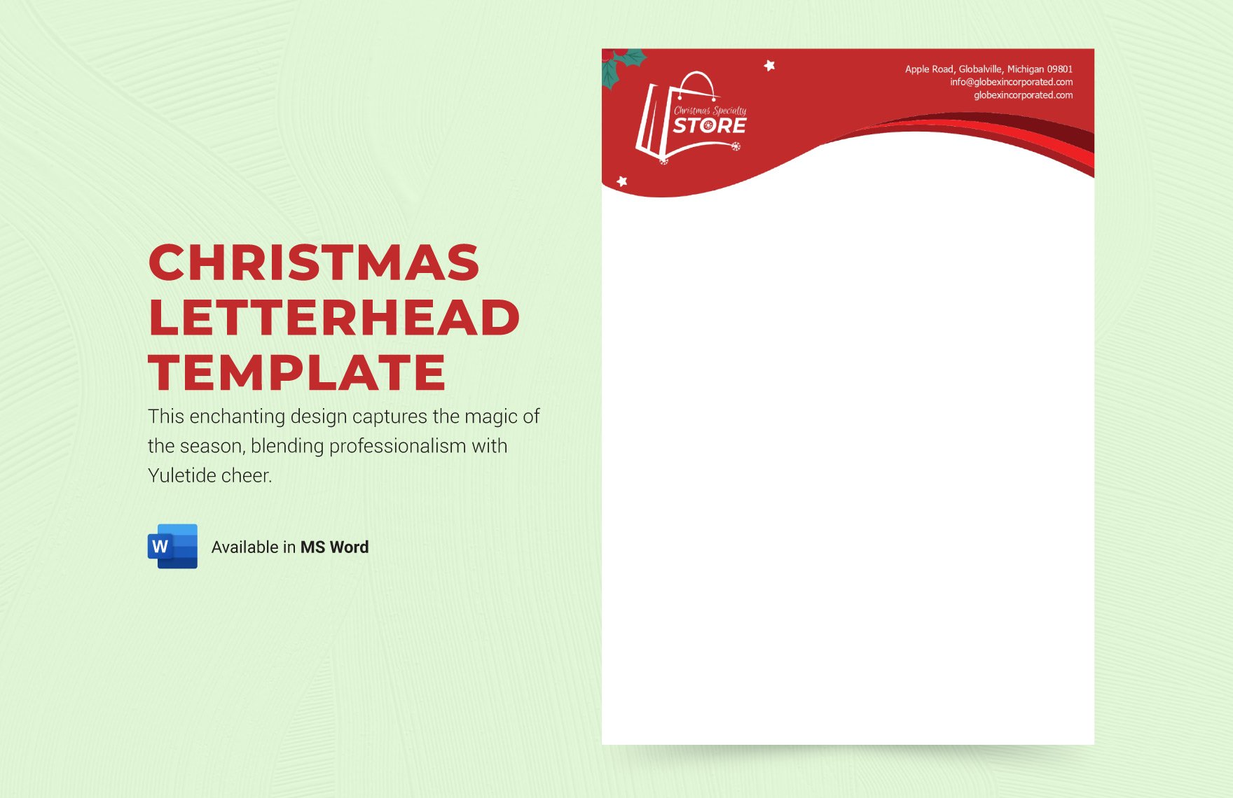 Christmas Letterhead Template in Word