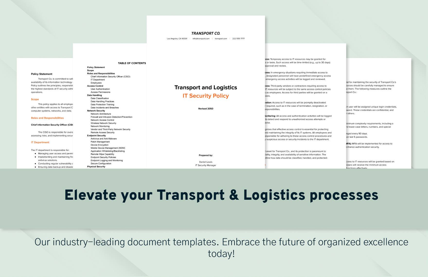 Transport and Logistics IT Security Policy Template