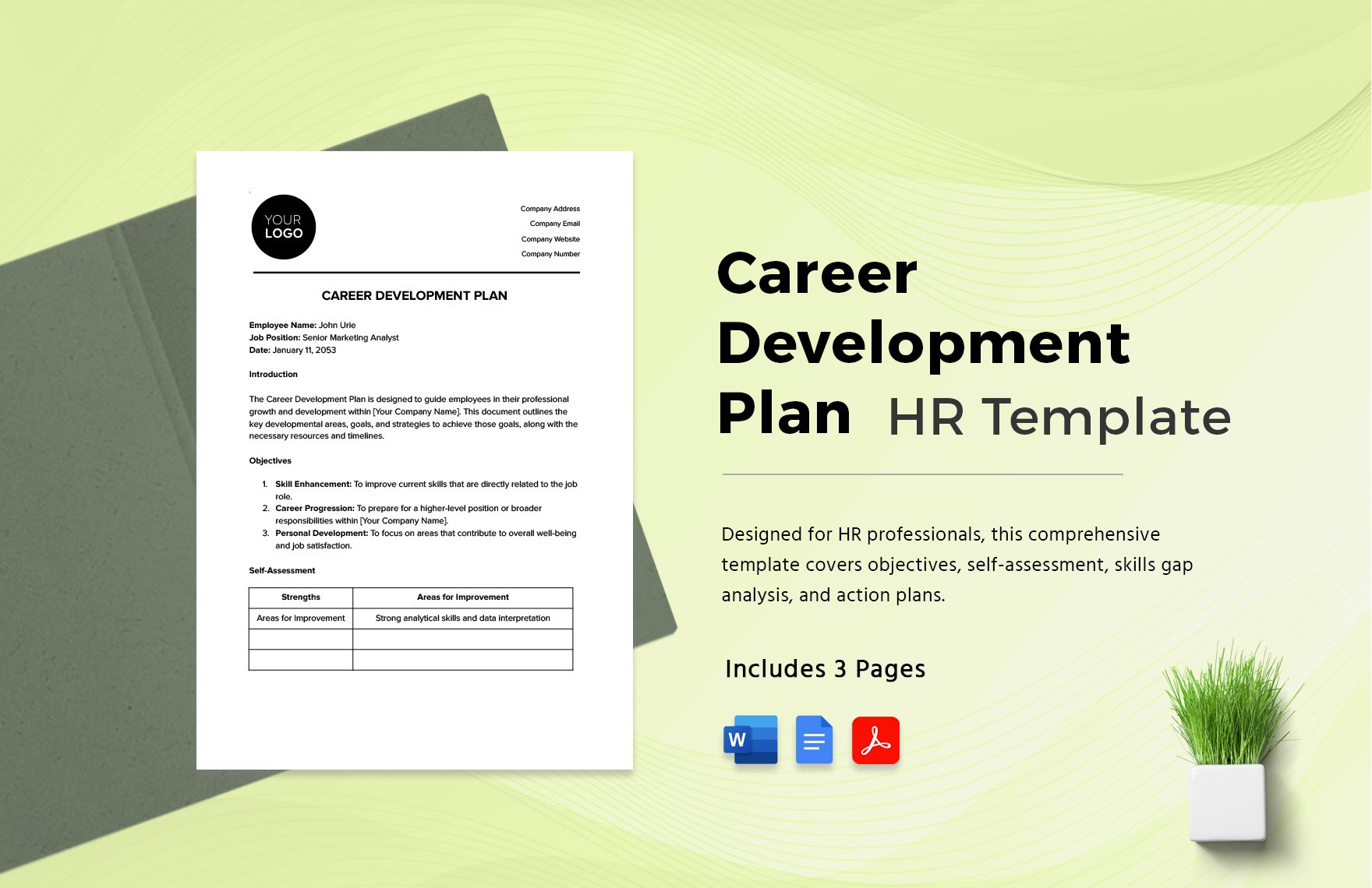 Career Development Plan HR Template