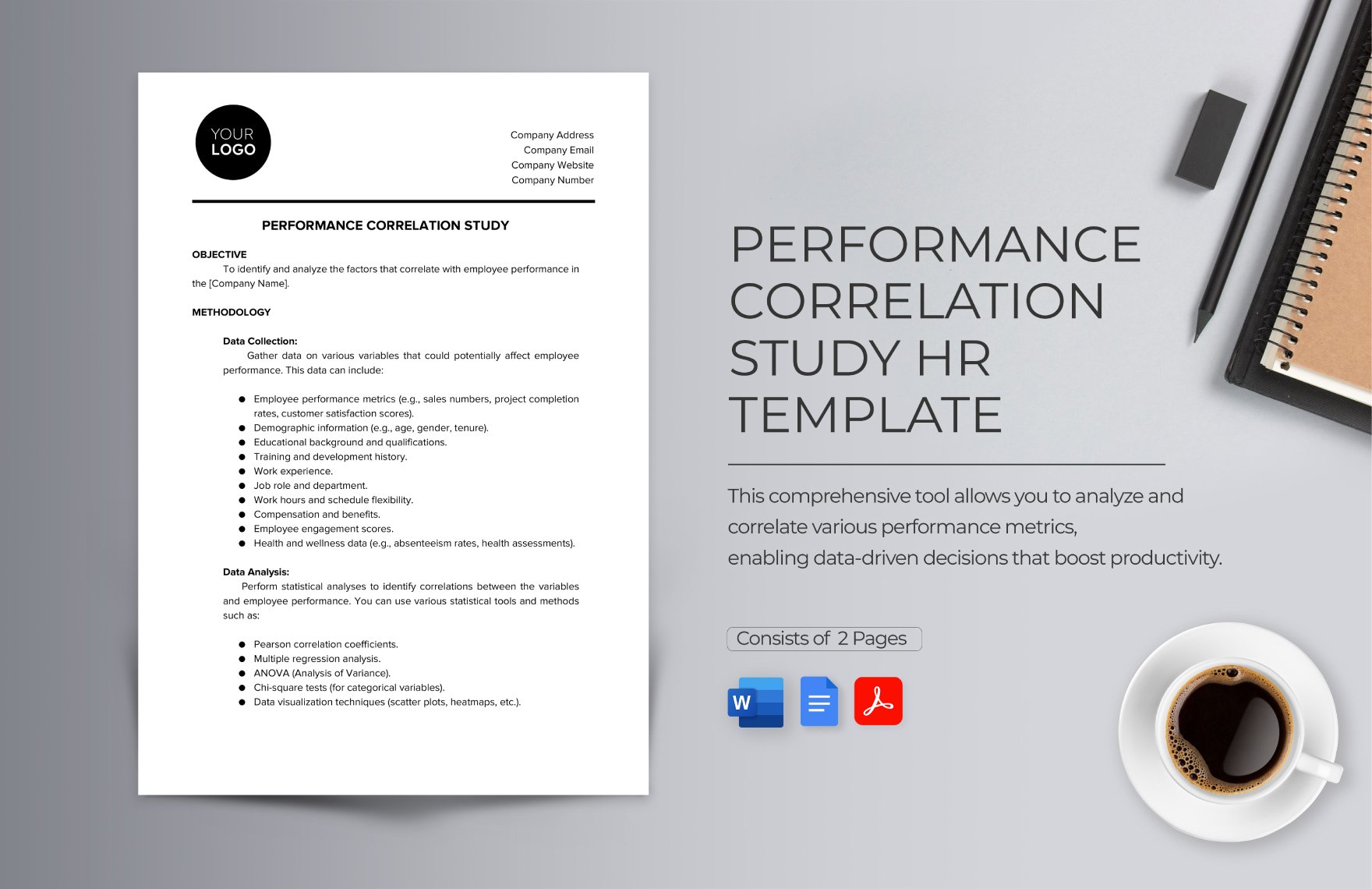 Performance Correlation Study HR Template in Word, Google Docs, PDF