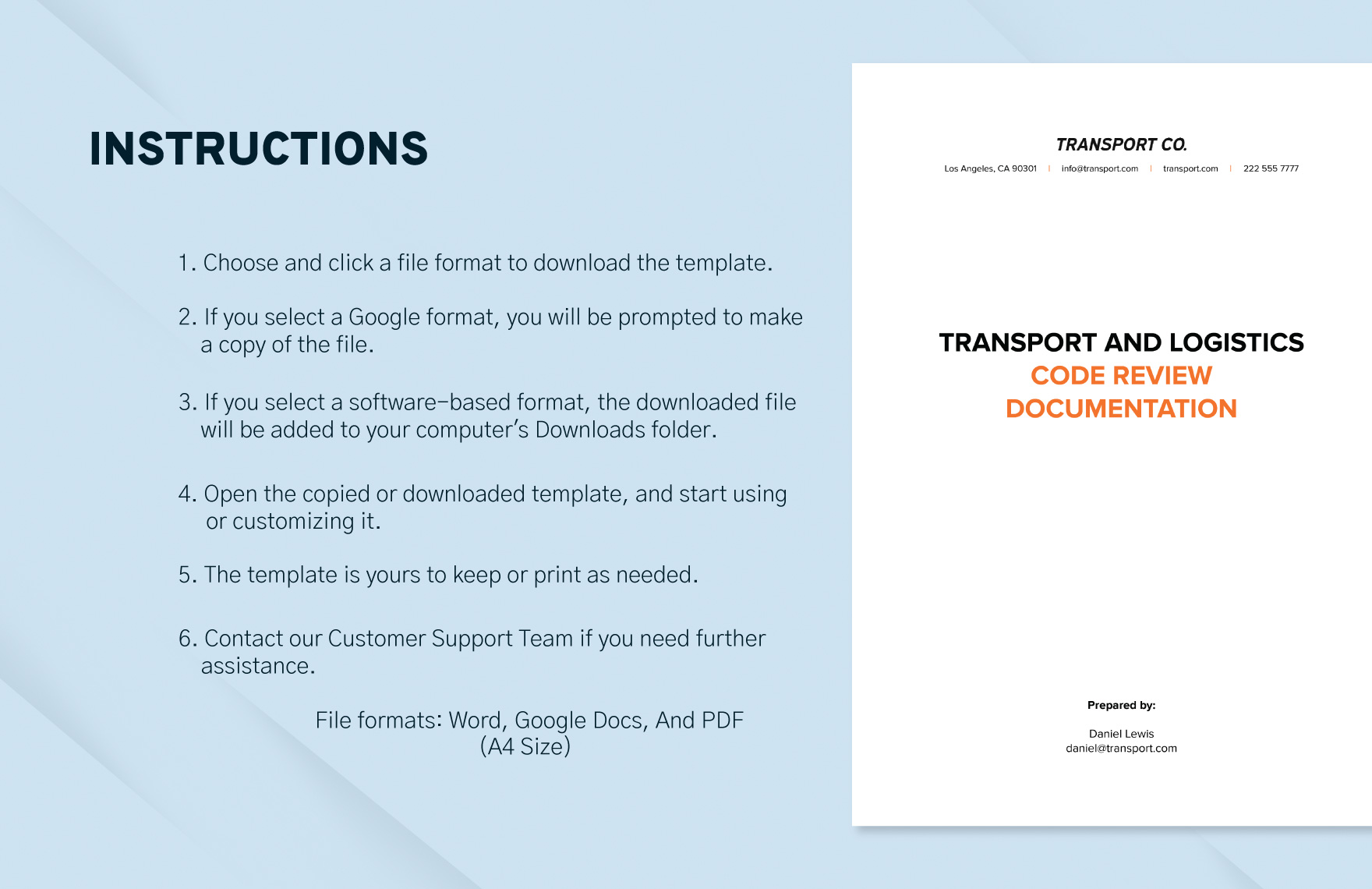 Transport and Logistics Code Review Documentation Template