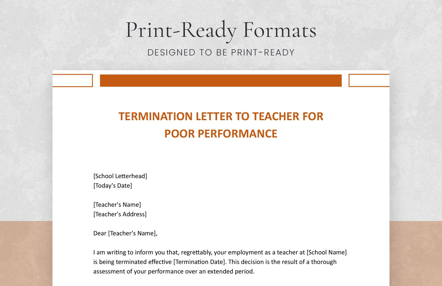 Termination Letter To Teacher For Poor Performance