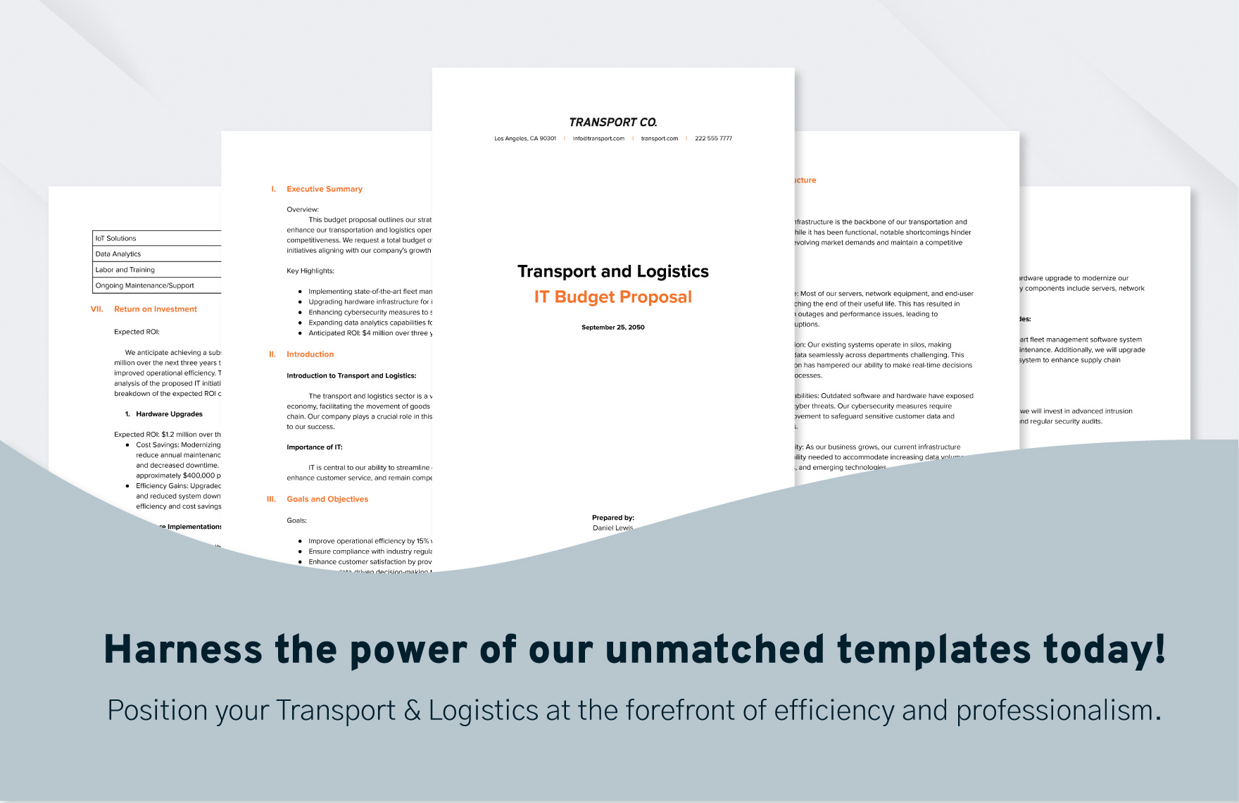 Transport and Logistics IT Budget Proposal Template