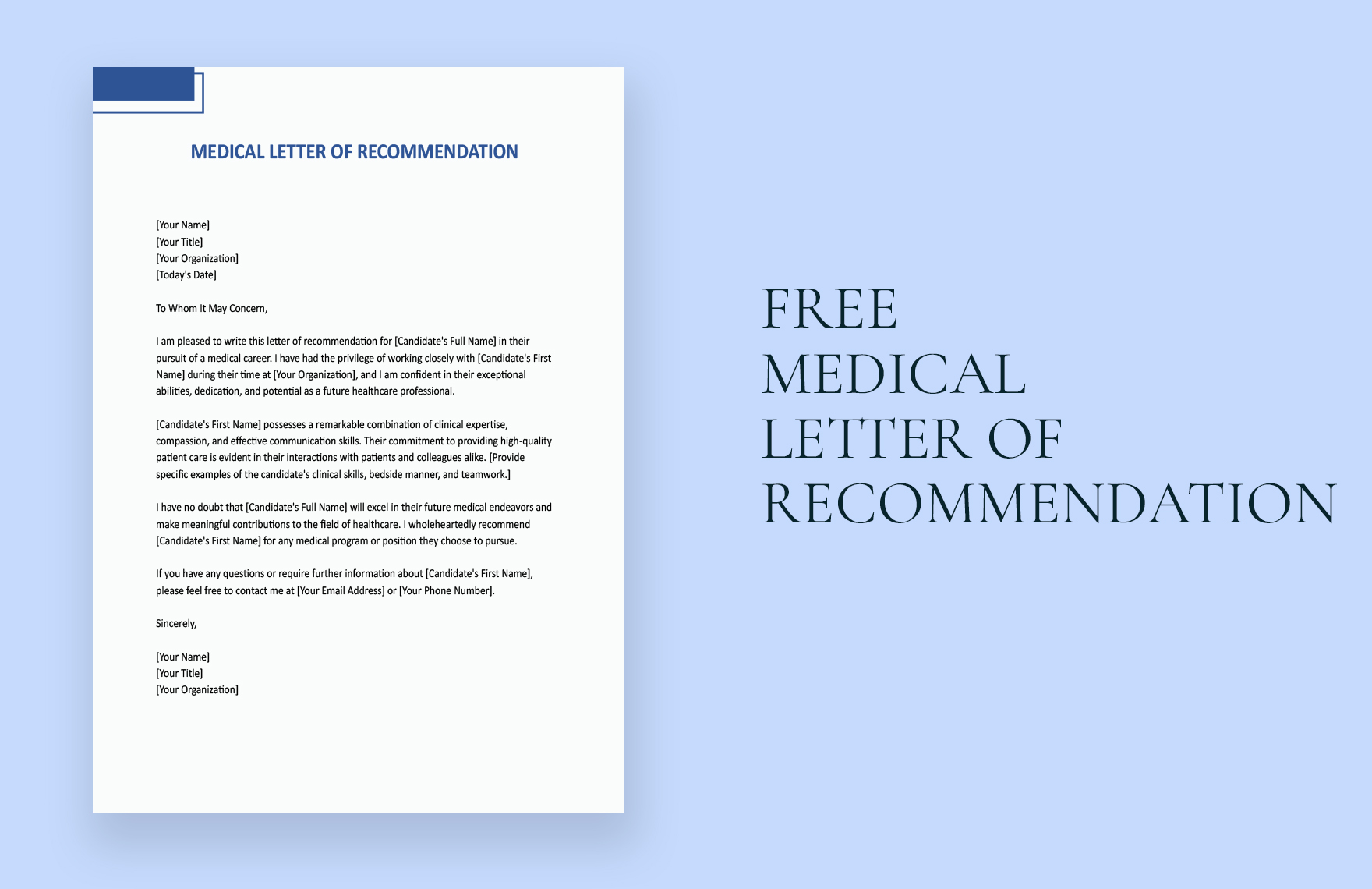 Medical Letter Of Recommendation in Word, Google Docs