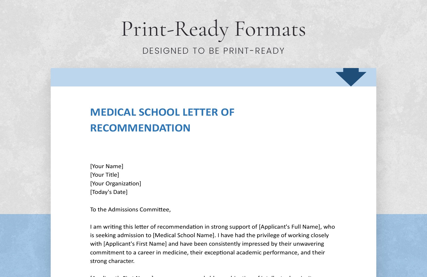 Medical School Letter Of Recommendation