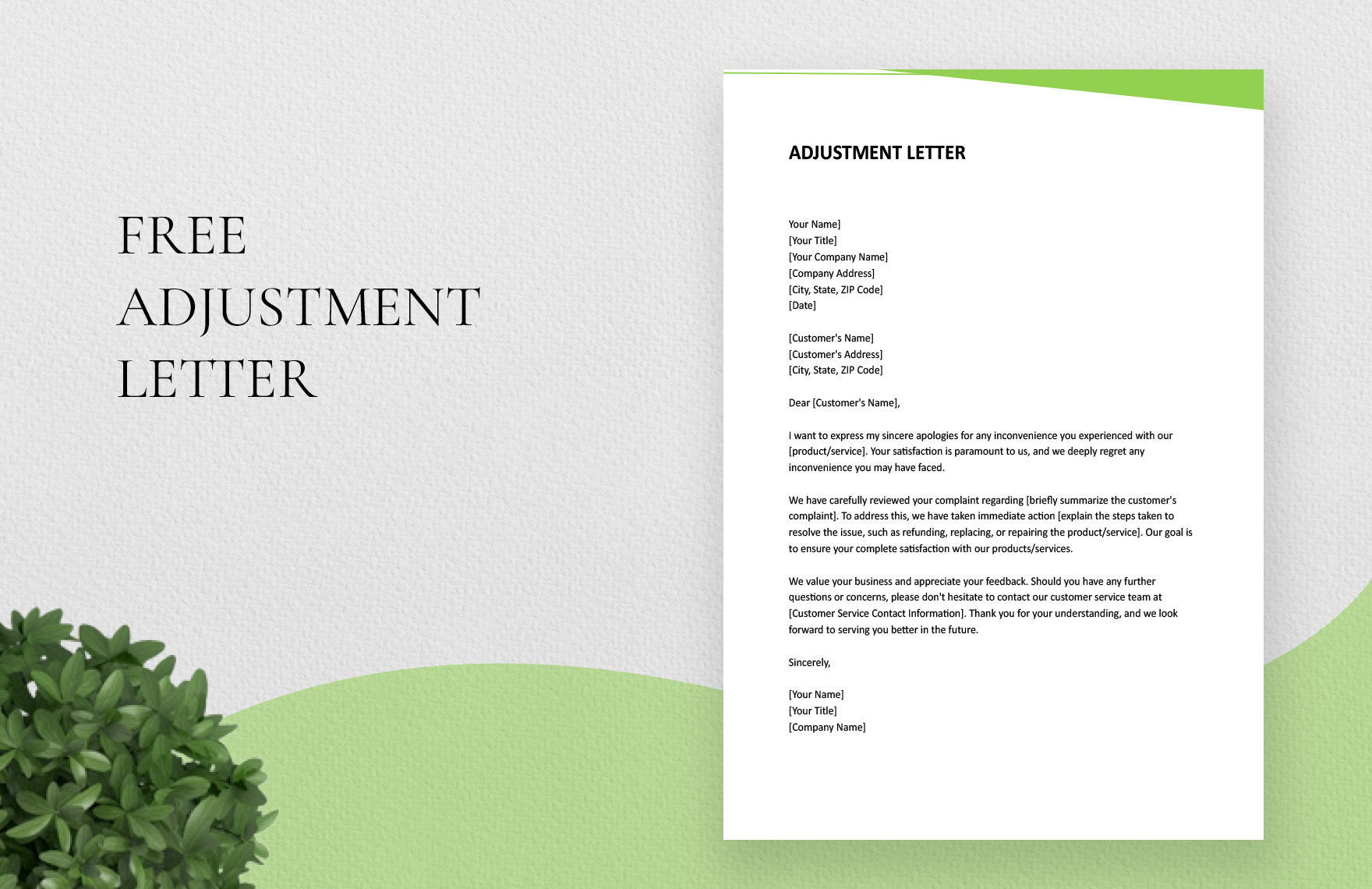 Adjustment Letter