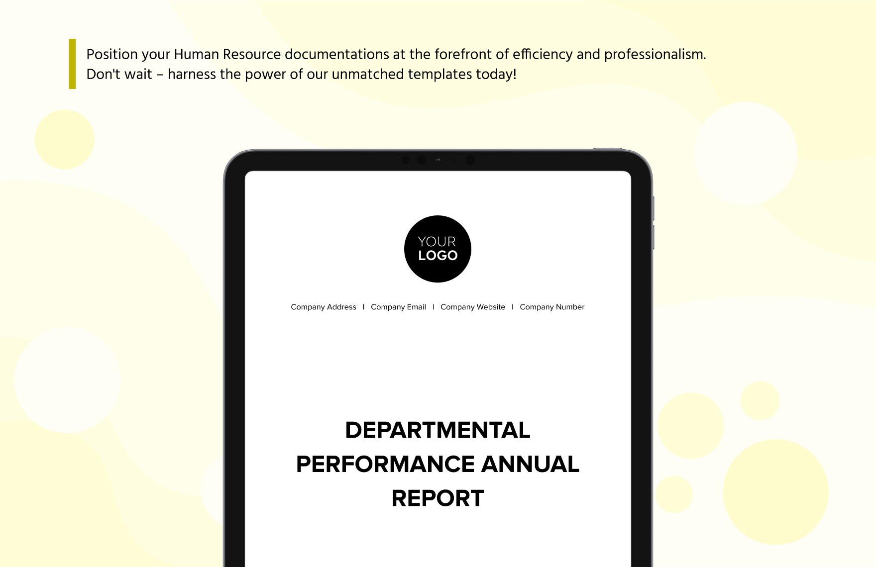 Departmental Performance Annual Report HR Template