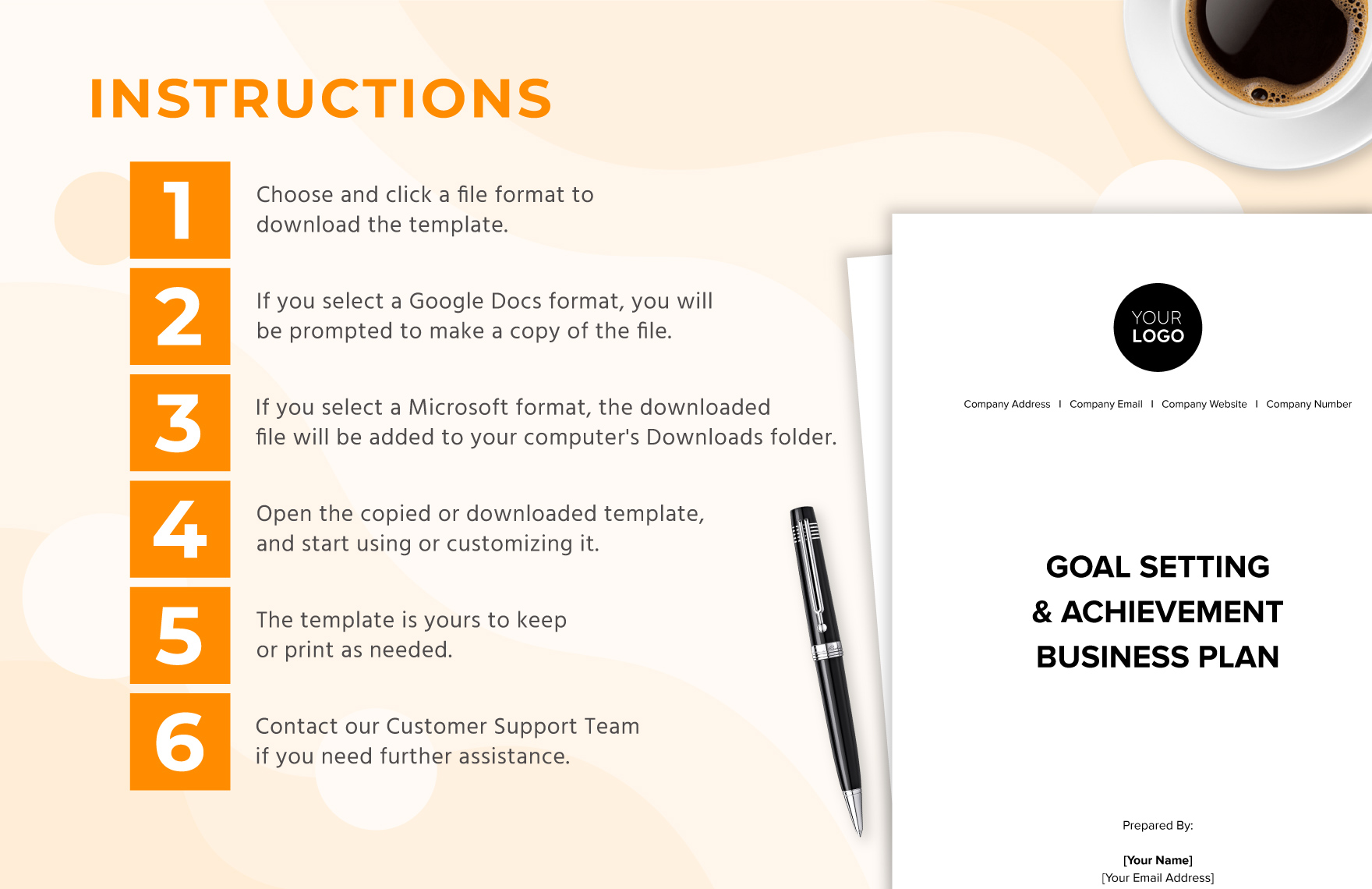 Goal Setting & Achievement Business Plan HR Template