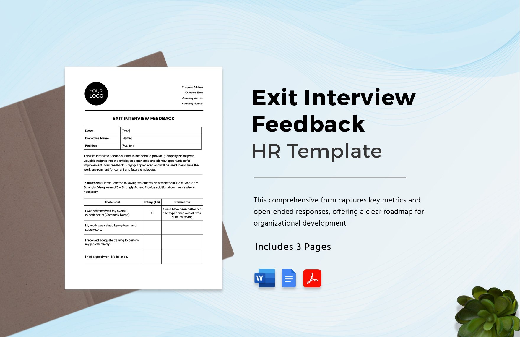 Exit Interview Feedback HR Template in Word, Google Docs, PDF