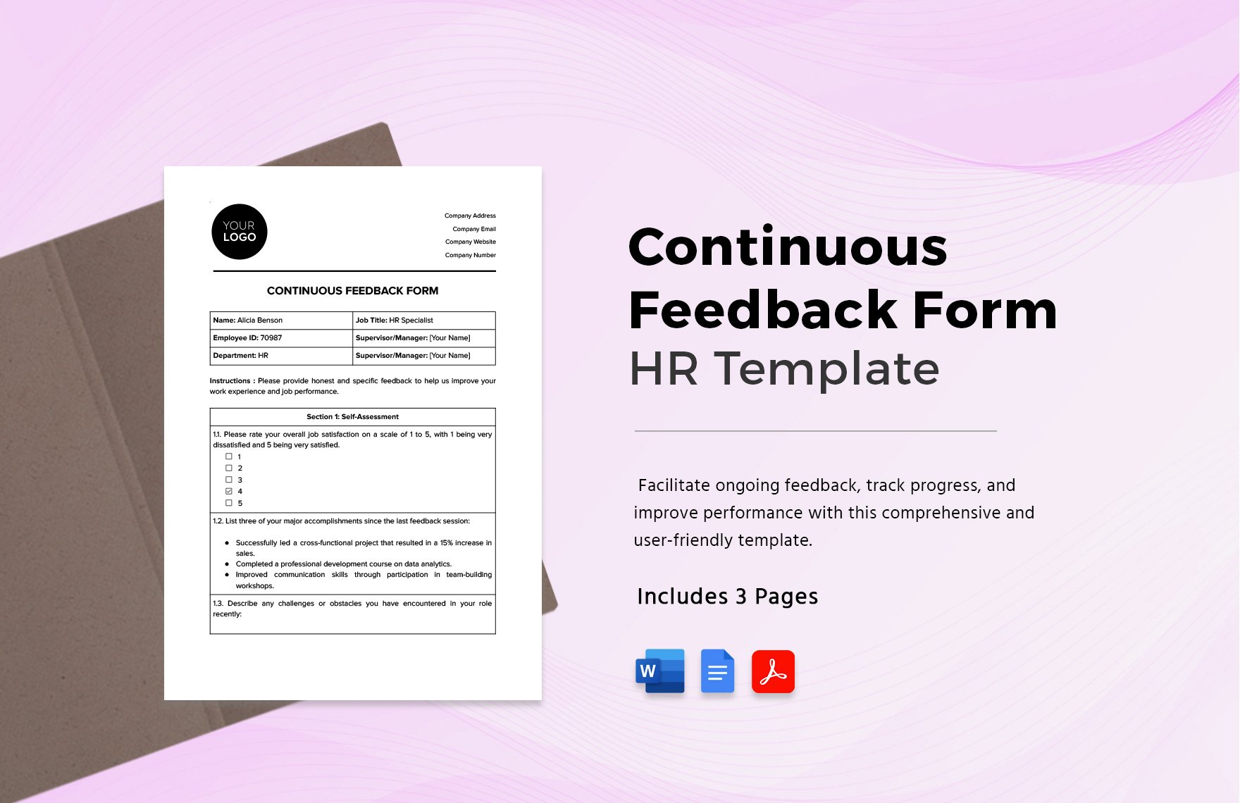 Continuous Feedback Form HR Template in Word, Google Docs, PDF