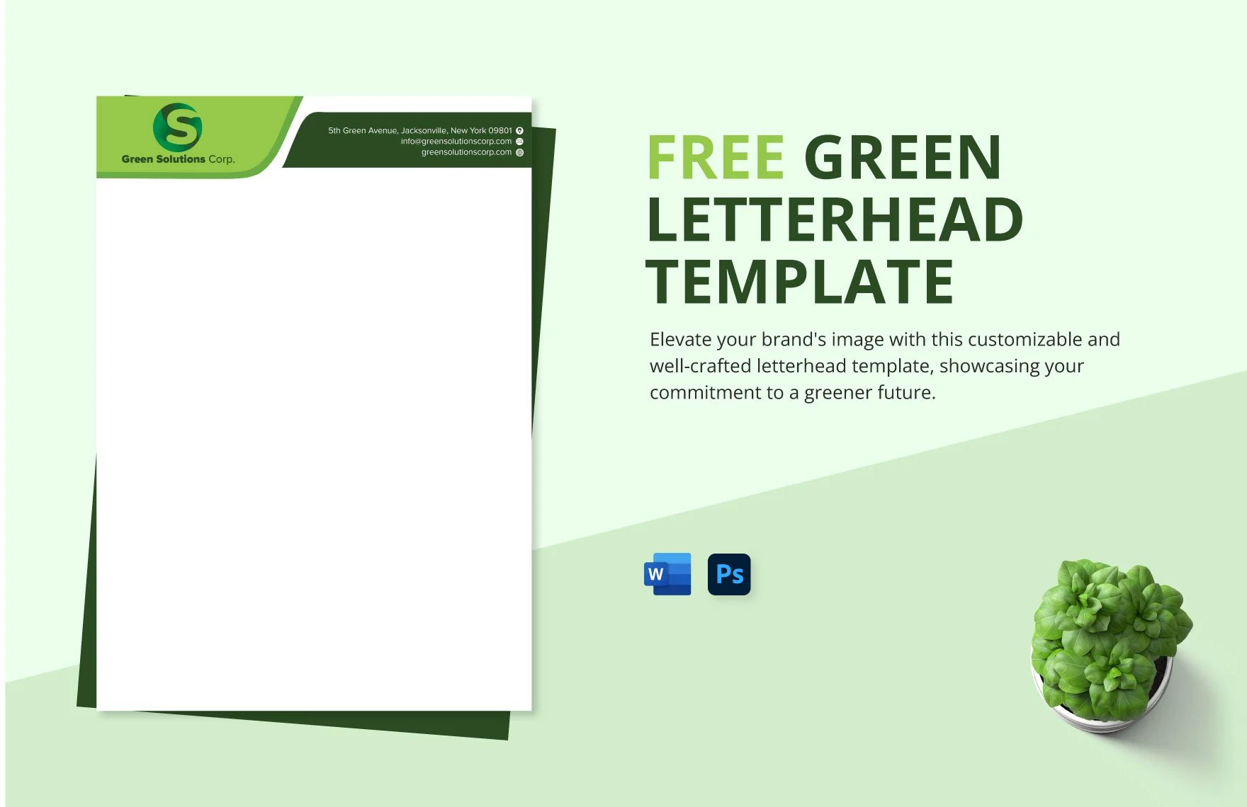 Free Green Letterhead Template