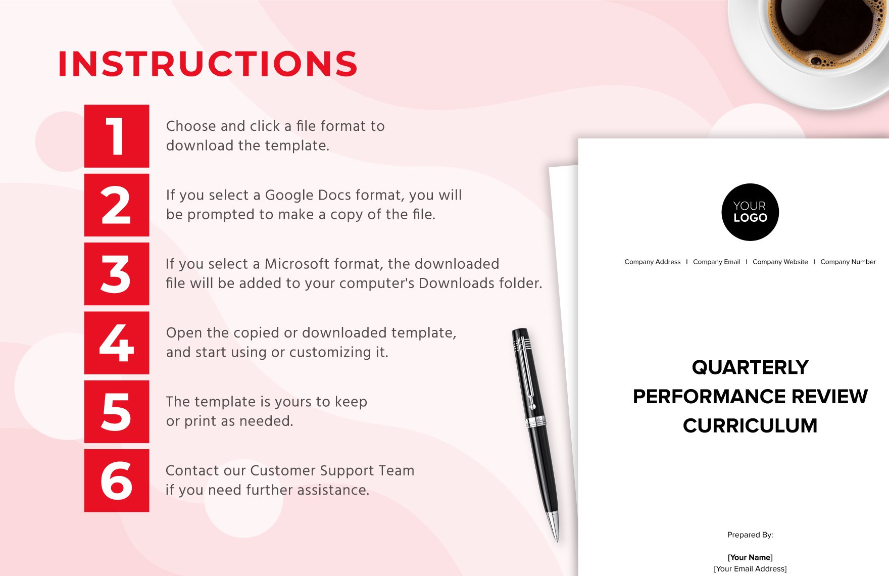 Quarterly Performance Review Curriculum HR Template