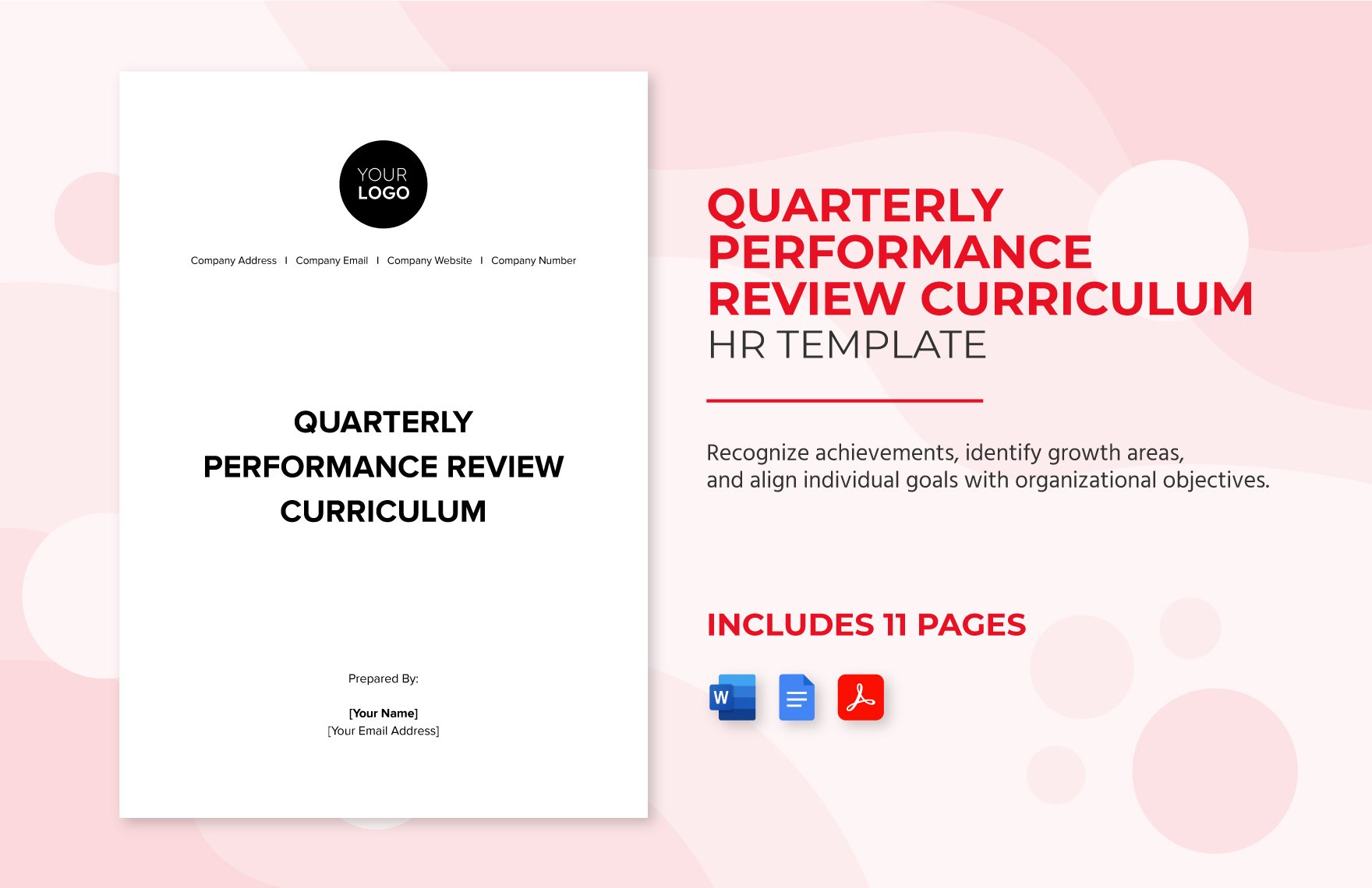 Quarterly Performance Review Curriculum HR Template