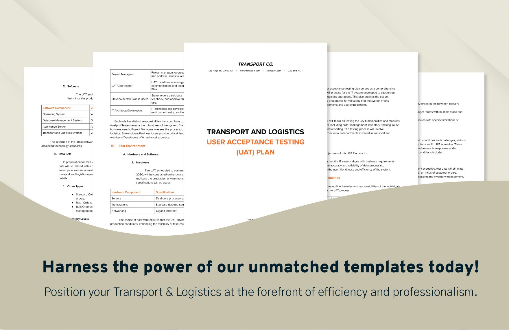 Transport and Logistics User Acceptance Testing (UAT) Plan Template