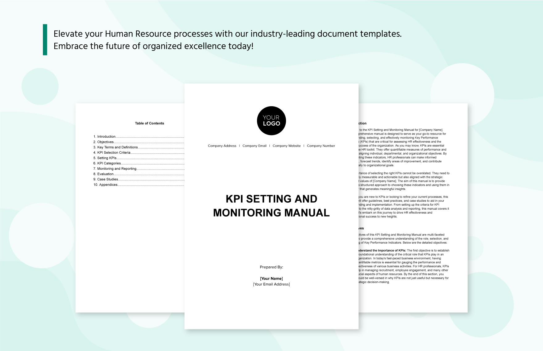 KPI Setting and Monitoring Manual HR Template