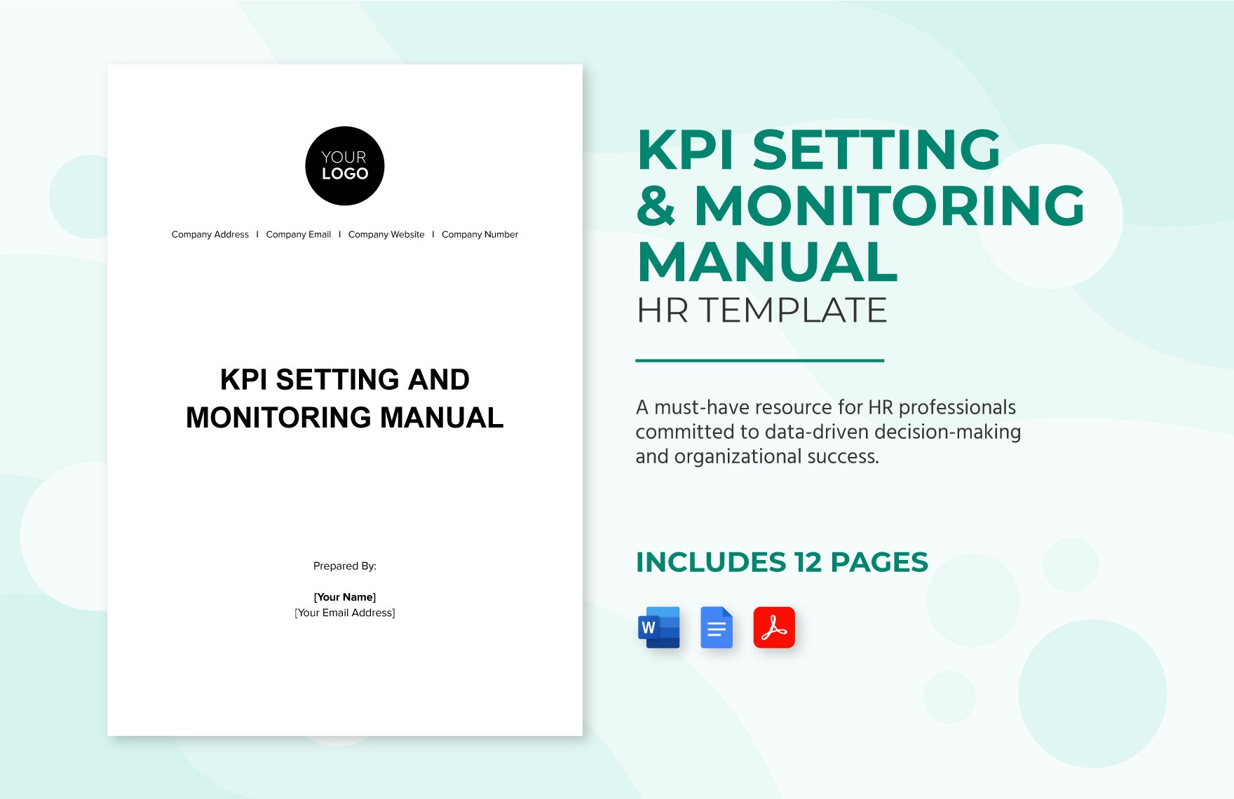 KPI Setting and Monitoring Manual HR Template in Word, Google Docs, PDF