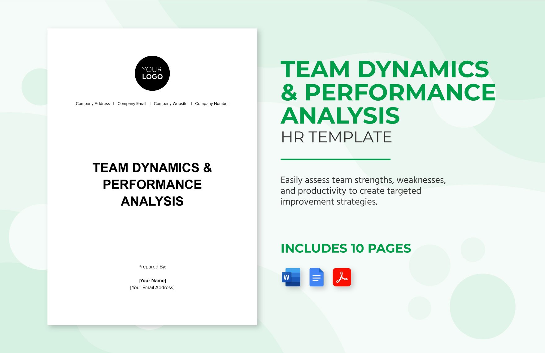Team Dynamics & Performance Analysis HR Template