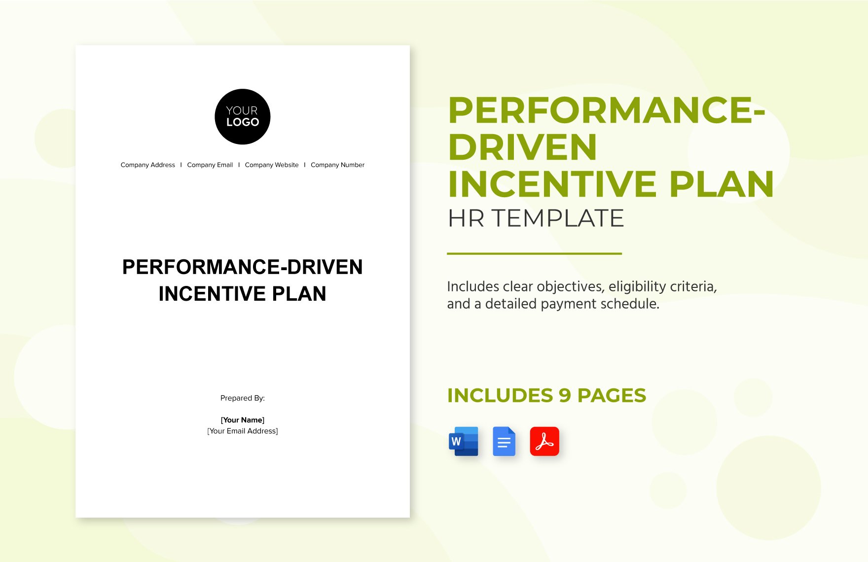 Performance-driven Incentive Plan HR Template in Word, Google Docs, PDF