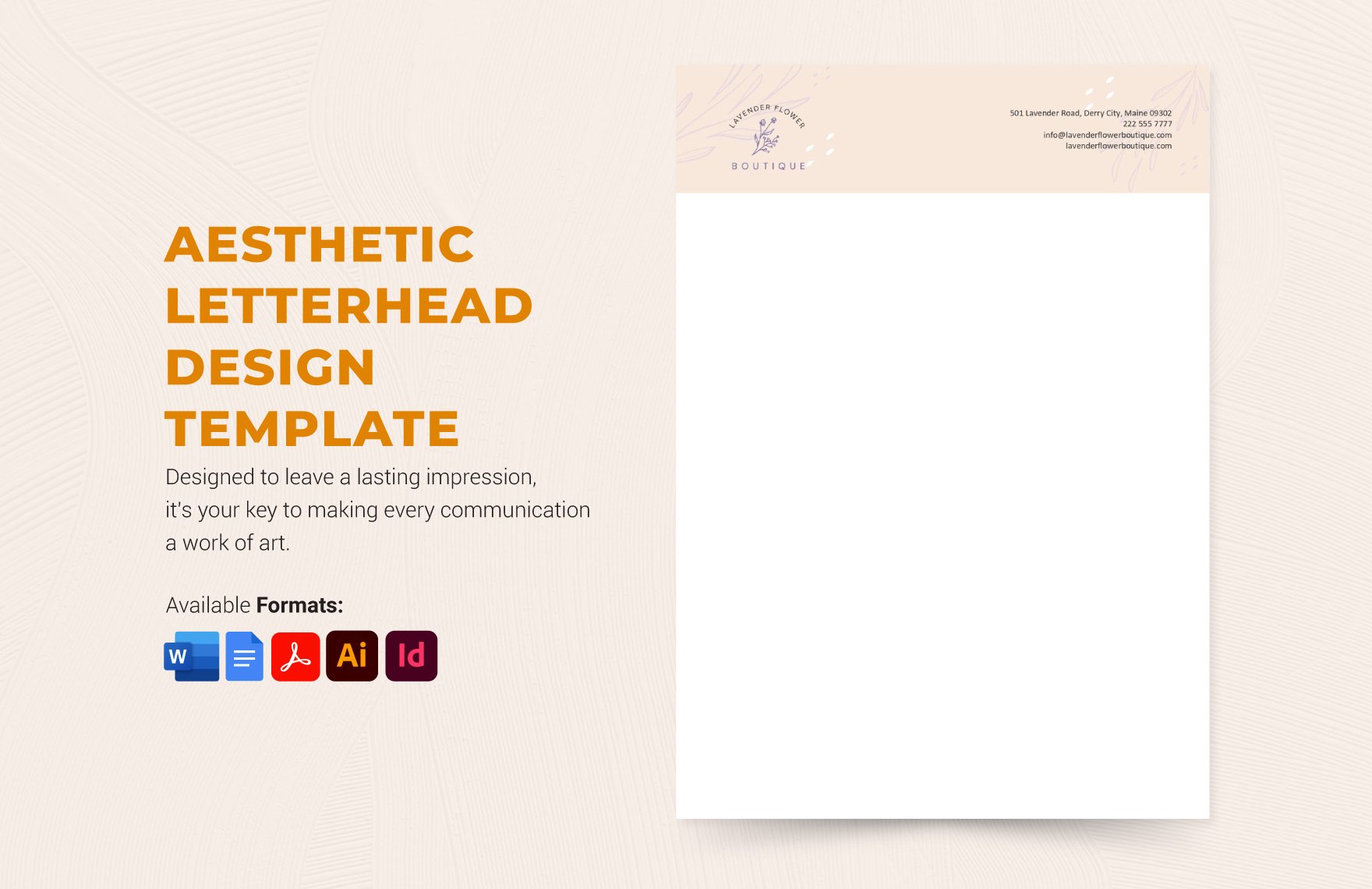 Aesthetic Letterhead Design Template in Word, Google Docs, PDF, Illustrator, InDesign