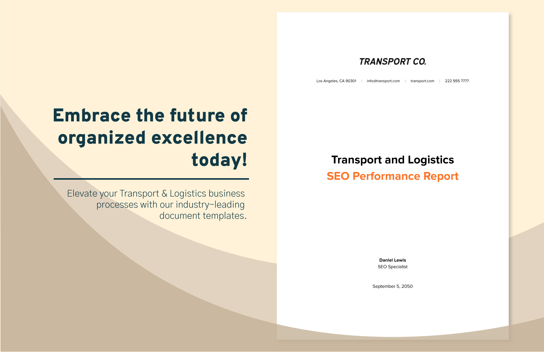 Transport and Logistics SEO Performance Report Template
