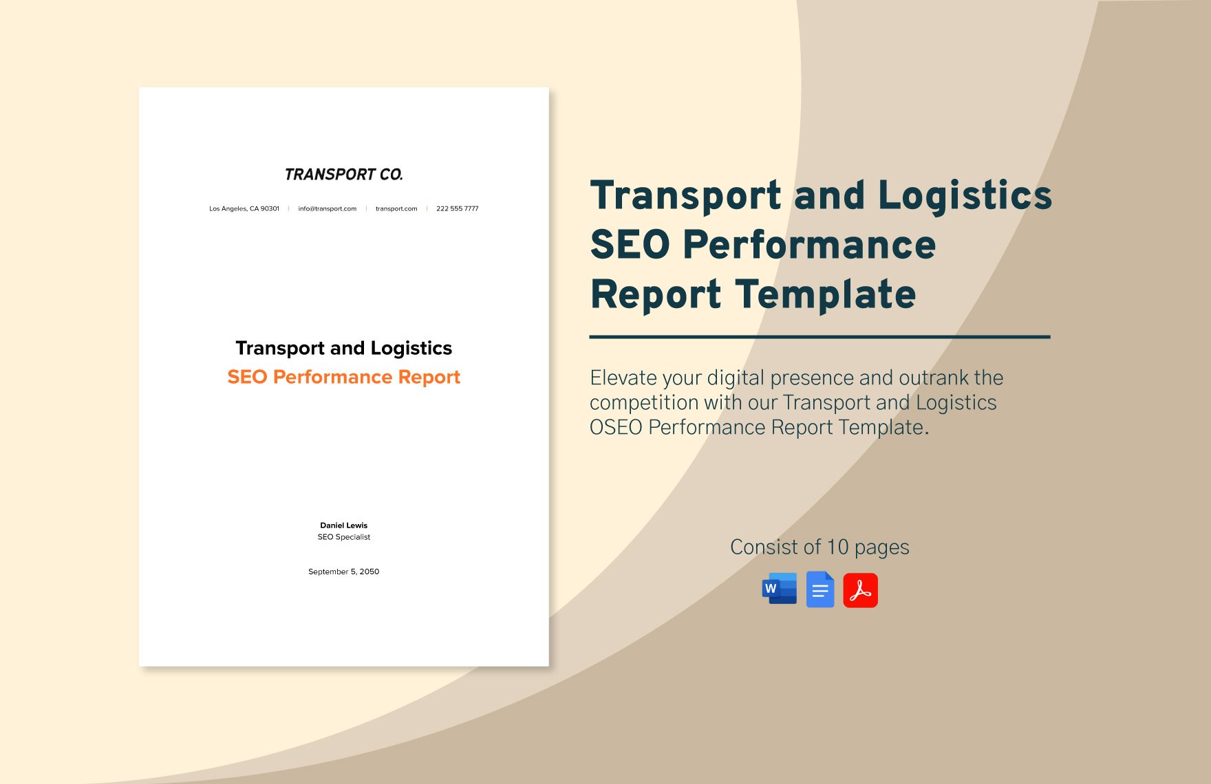 Transport and Logistics SEO Performance Report Template