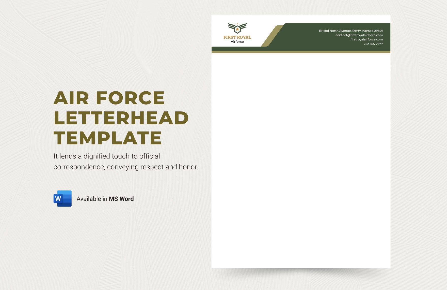Free Air Force Letterhead Template in Word, PDF