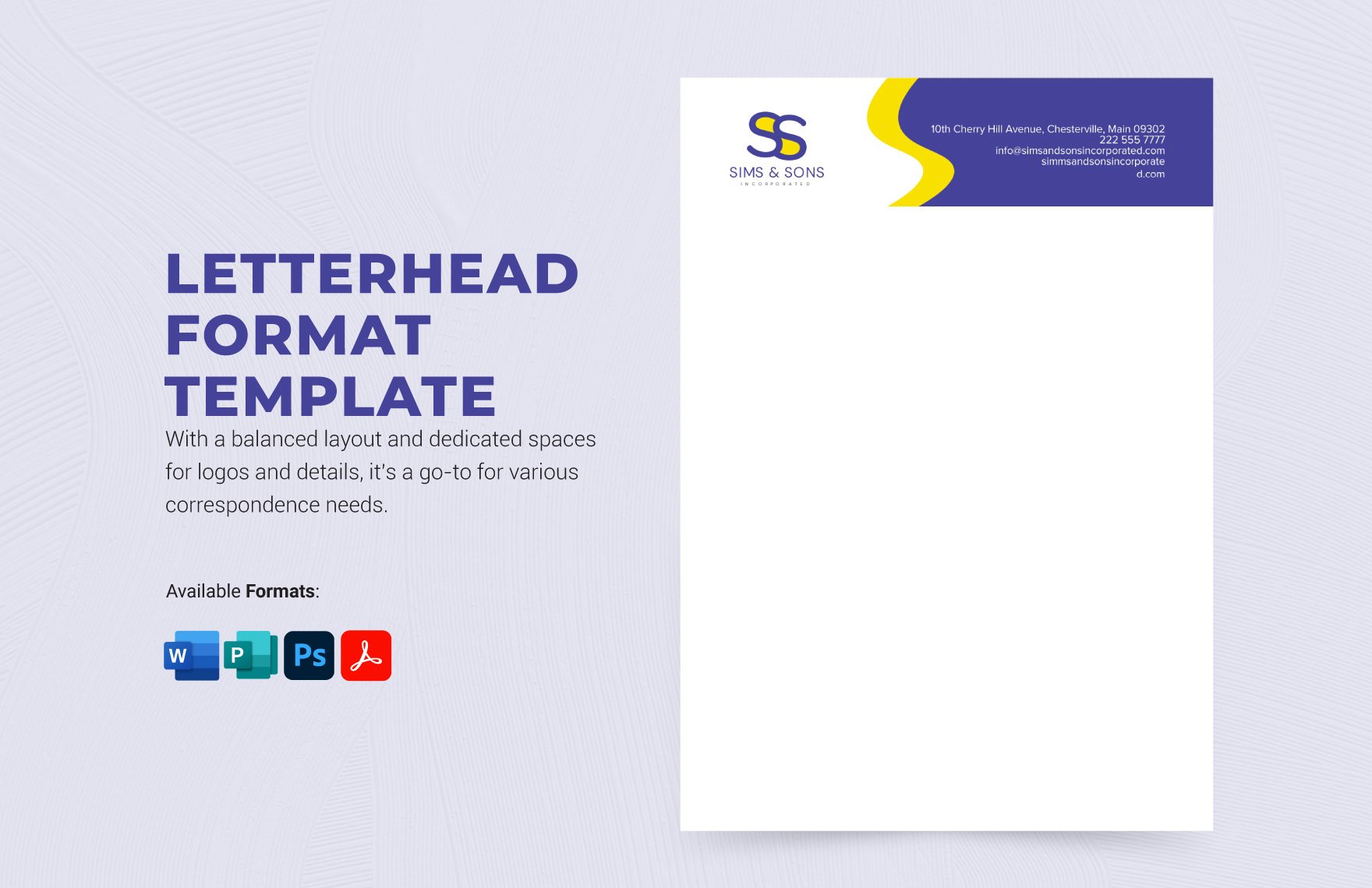 Free Letterhead Format Template in Word, PDF, PSD, Publisher