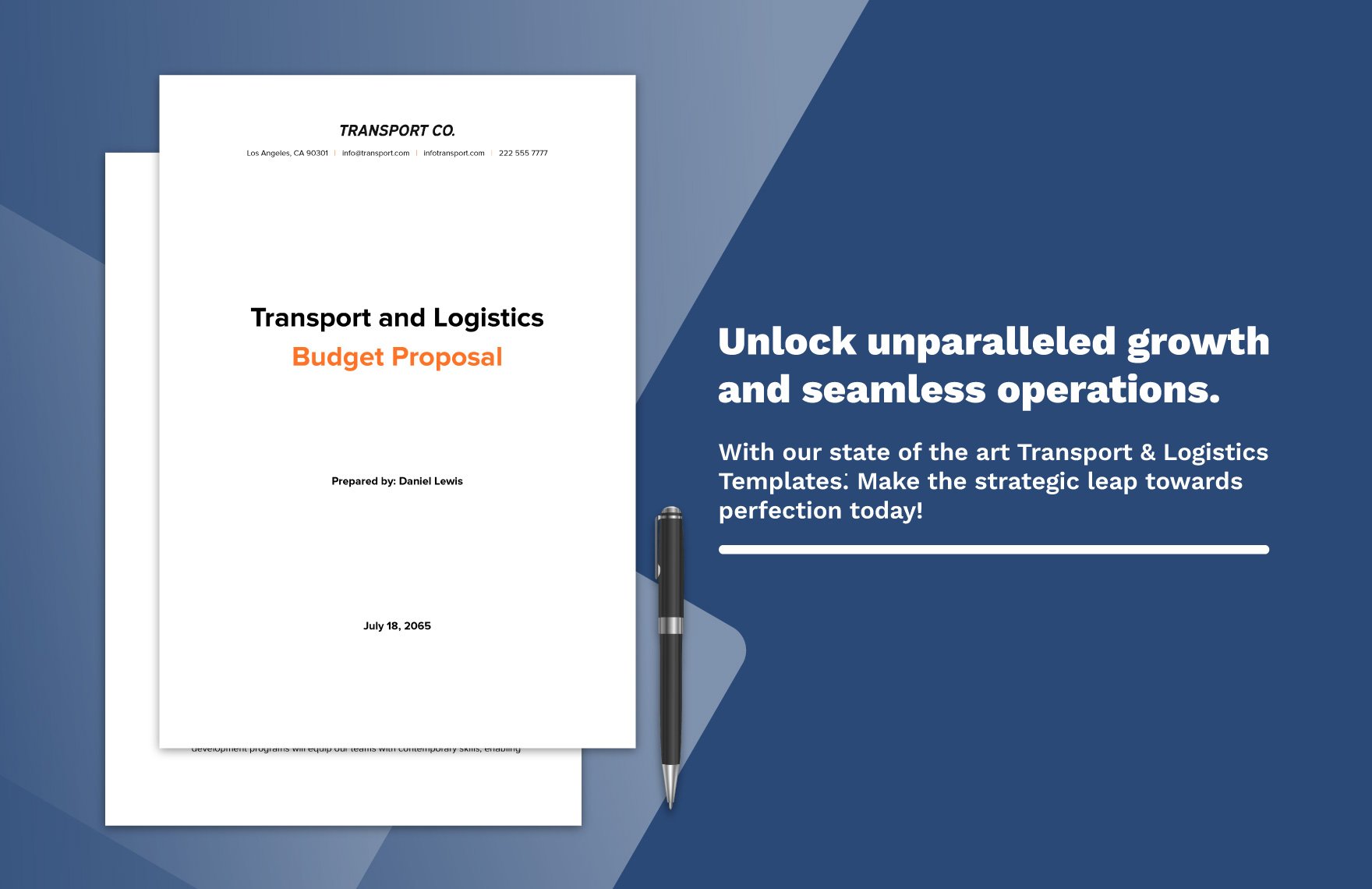 Transport and Logistics Budget Proposal Template