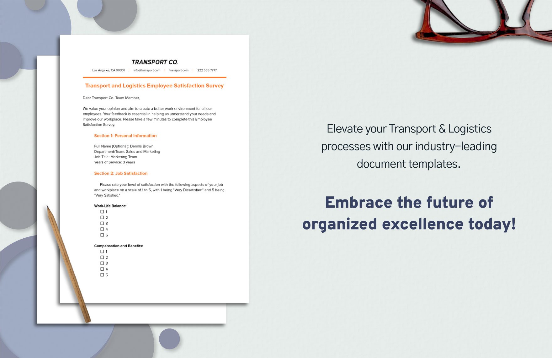 Transport and Logistics Employee Satisfaction Survey Template