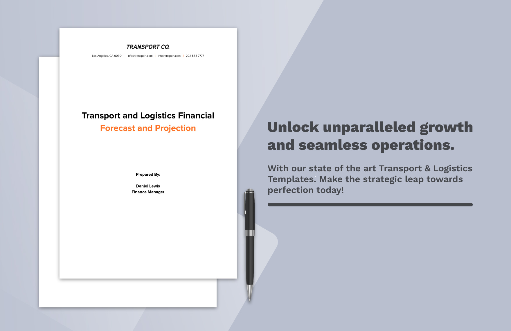 Transport and Logistics Financial Forecast and Projection Template