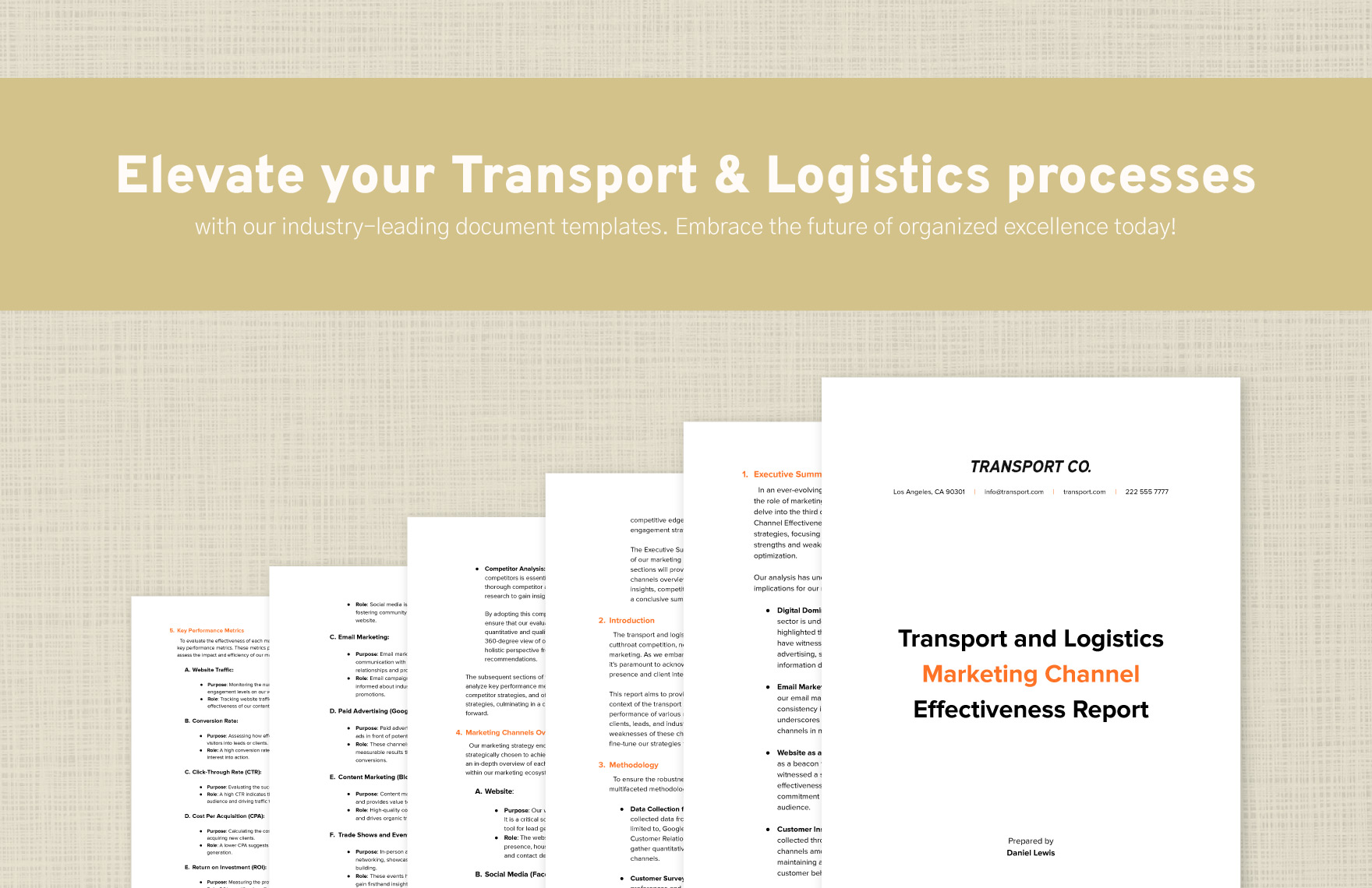 Transport and Logistics Marketing Channel Effectiveness Report Template