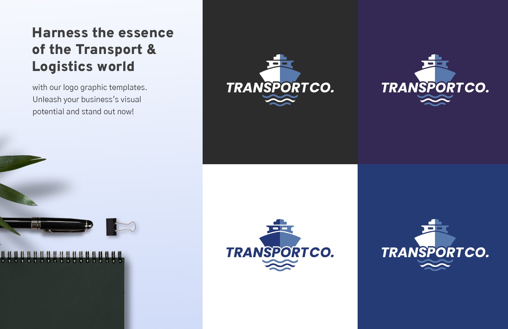 Transport and Logistics Maritime Shipping Company Logo Template
