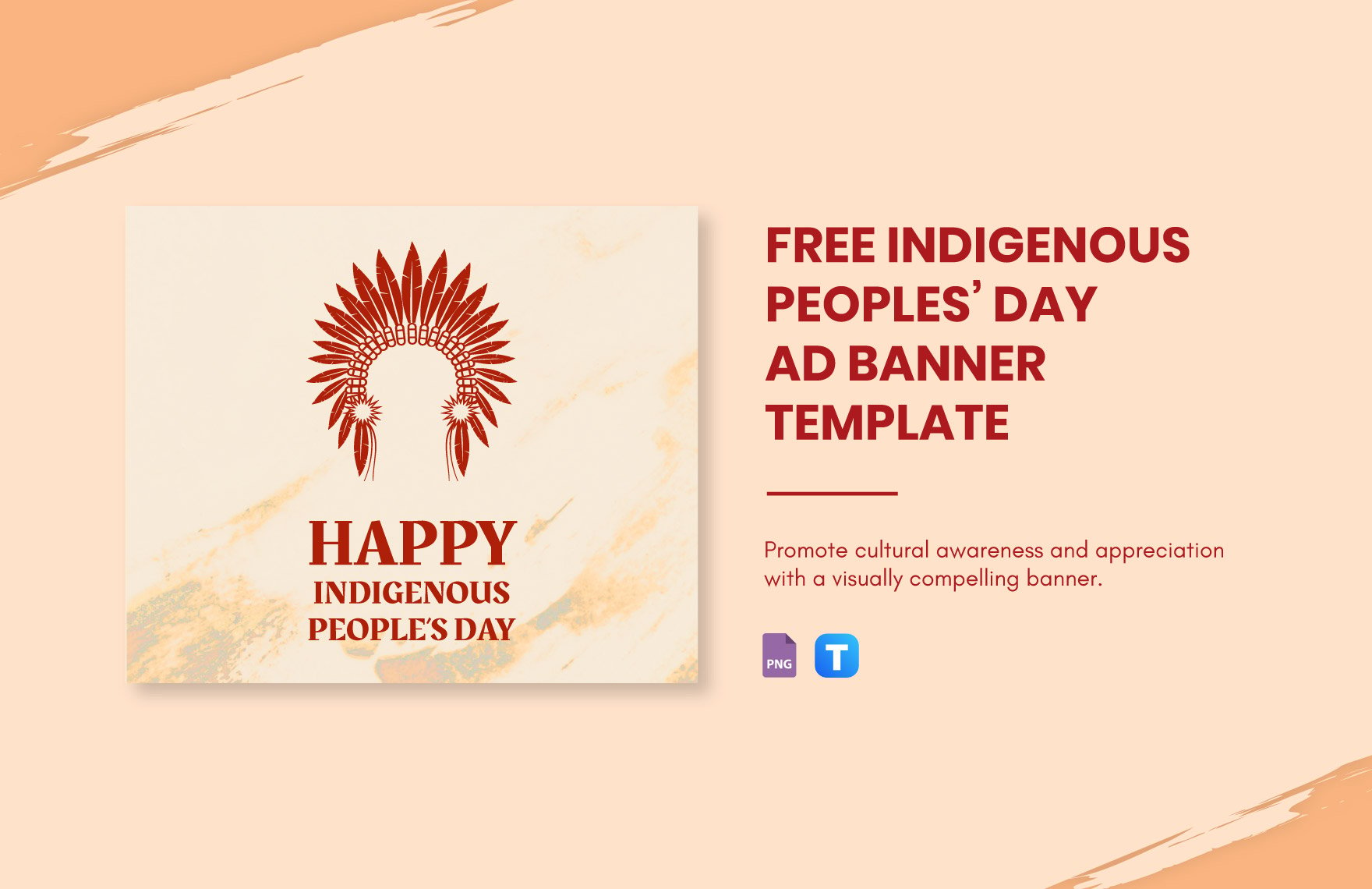 Free Indigenous Peoples' Day Ad Banner Template in PNG