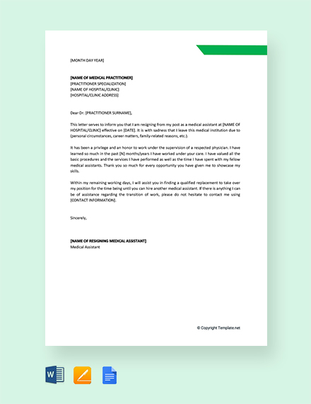 medical words 5 letter Resignation Medical   FREE Letter Assistant Template Word