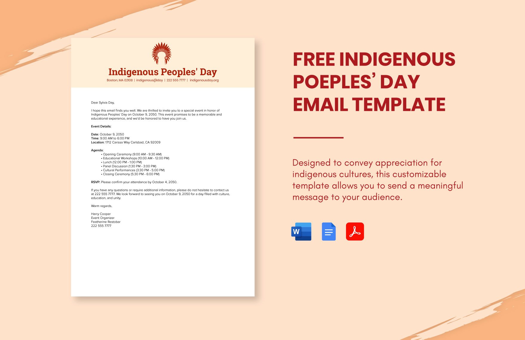 Free Indigenous Peoples' Day Email Template