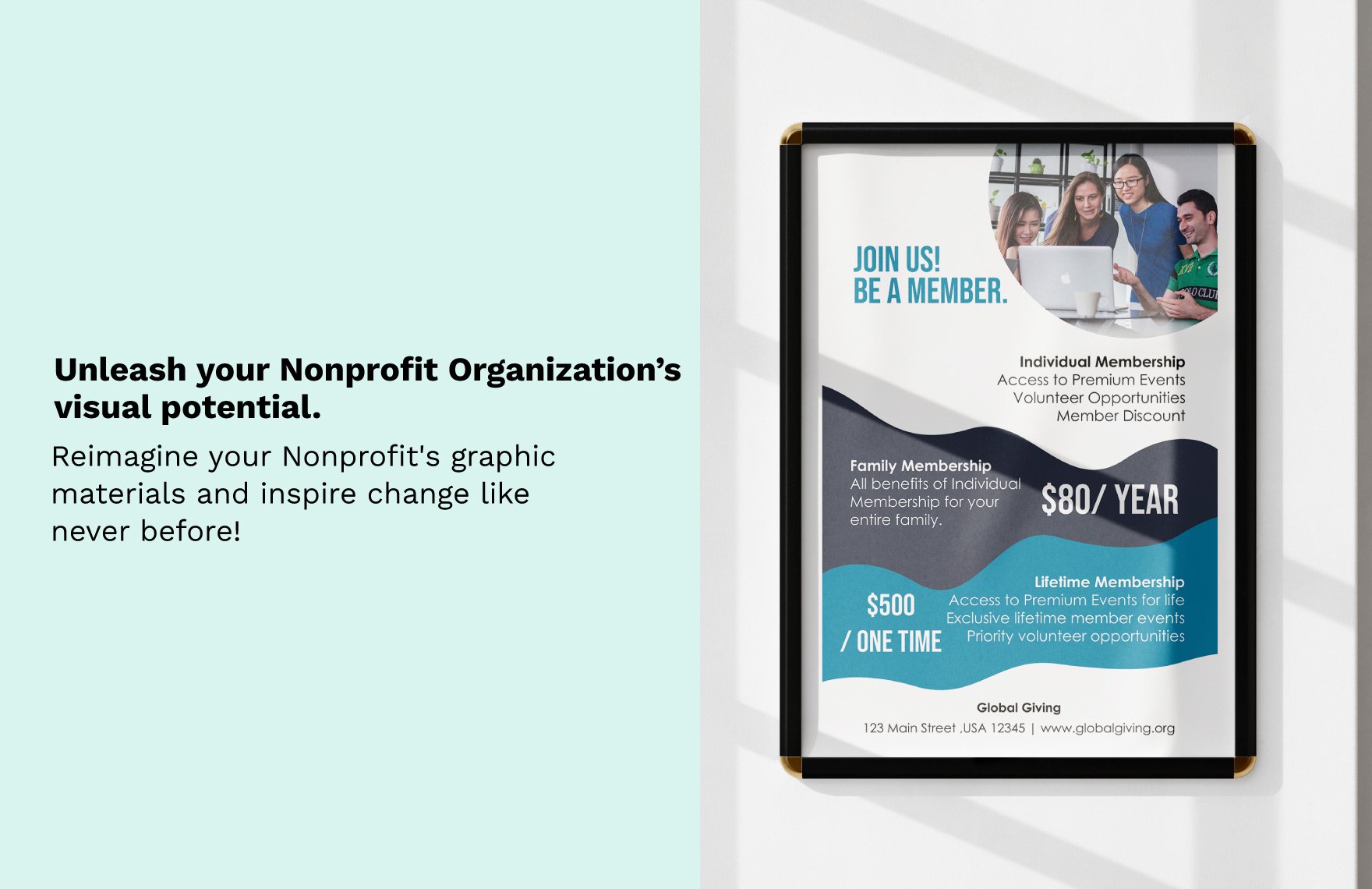 Nonprofit Organization Membership Benefits Signage Template