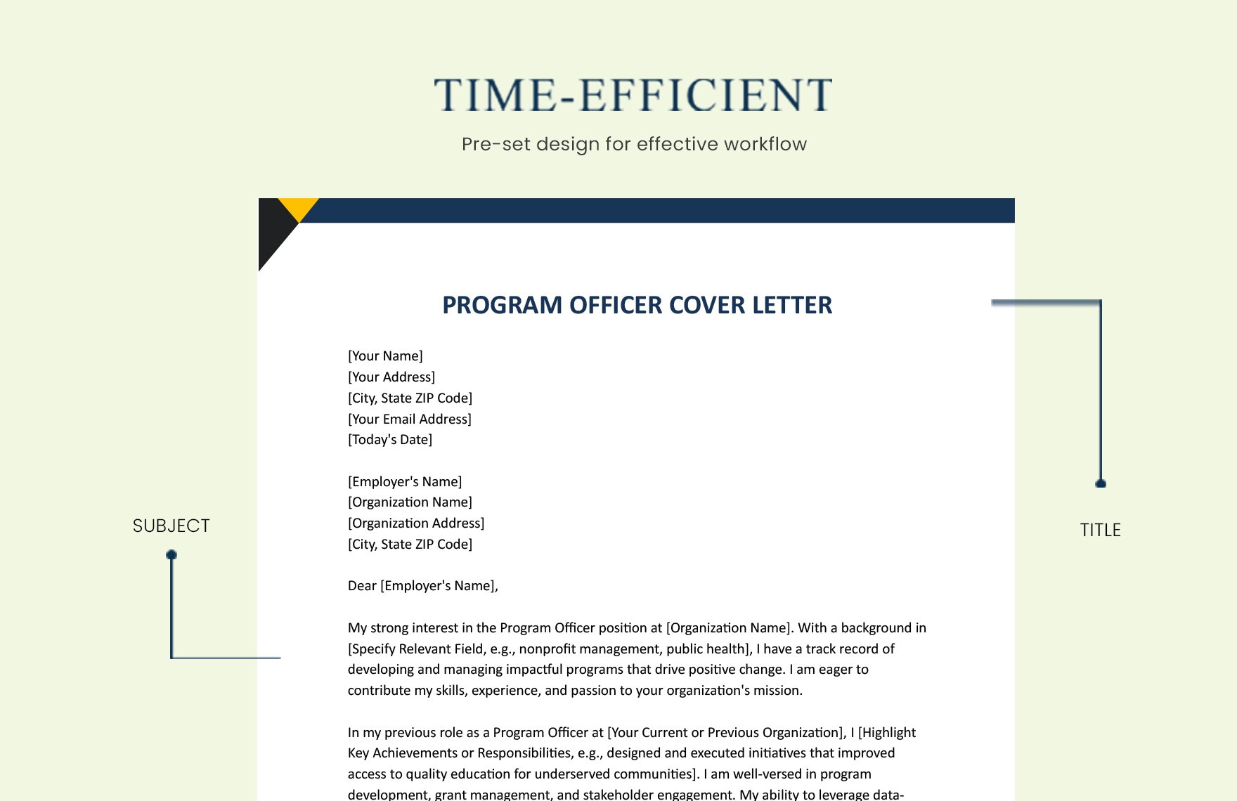 Program Officer Cover Letter