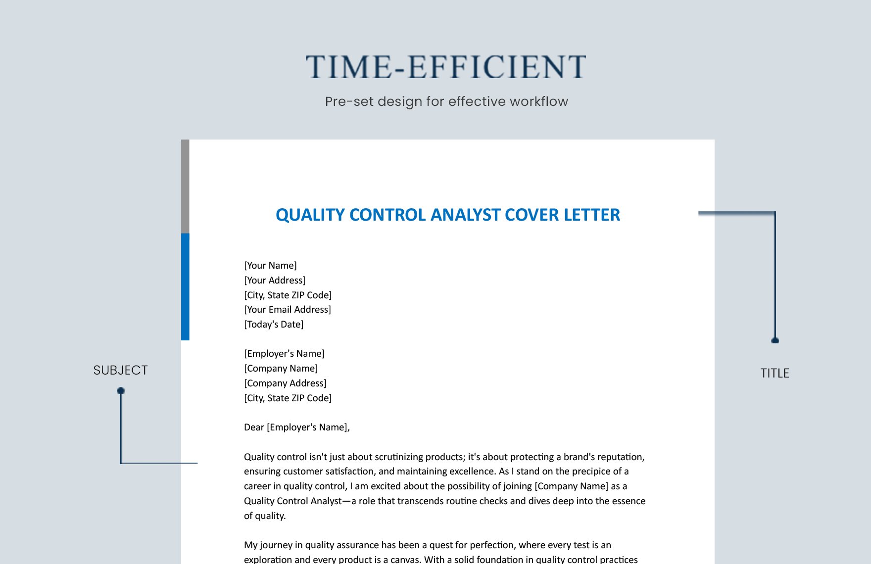Quality Control Analyst Cover Letter