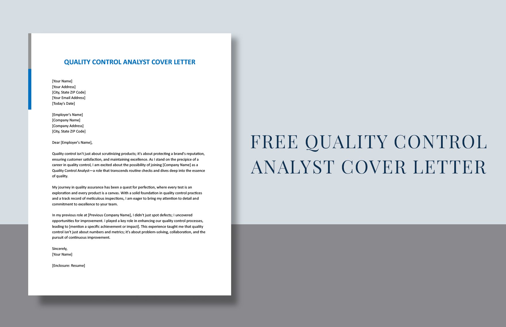 Quality Control Analyst Cover Letter