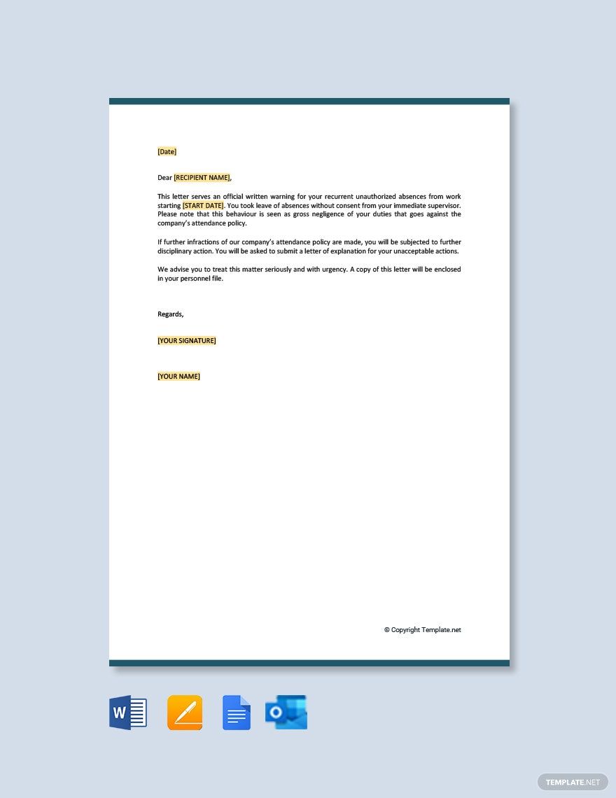 School Attendance Letter Template