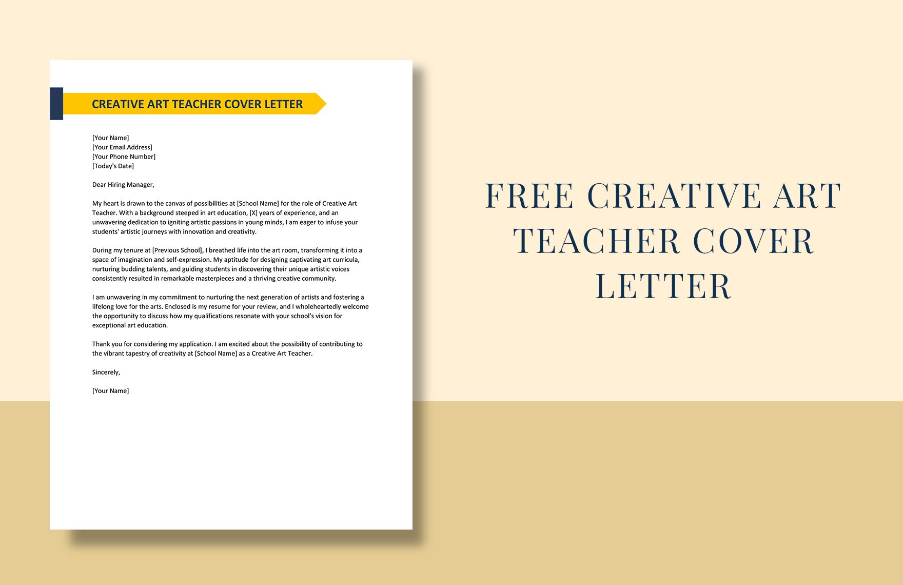 Creative Art Teacher Cover Letter