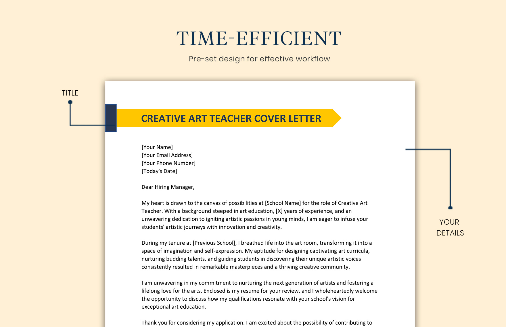 Creative Art Teacher Cover Letter