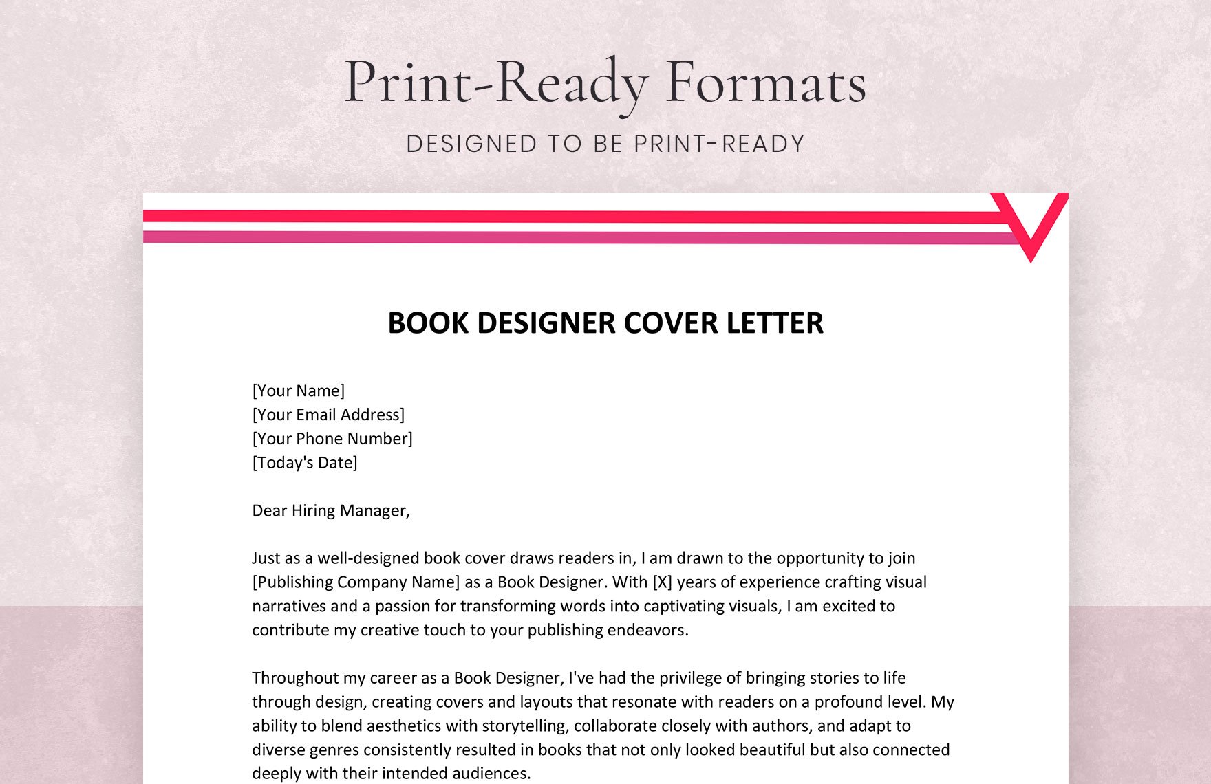 Book Designer Cover Letter