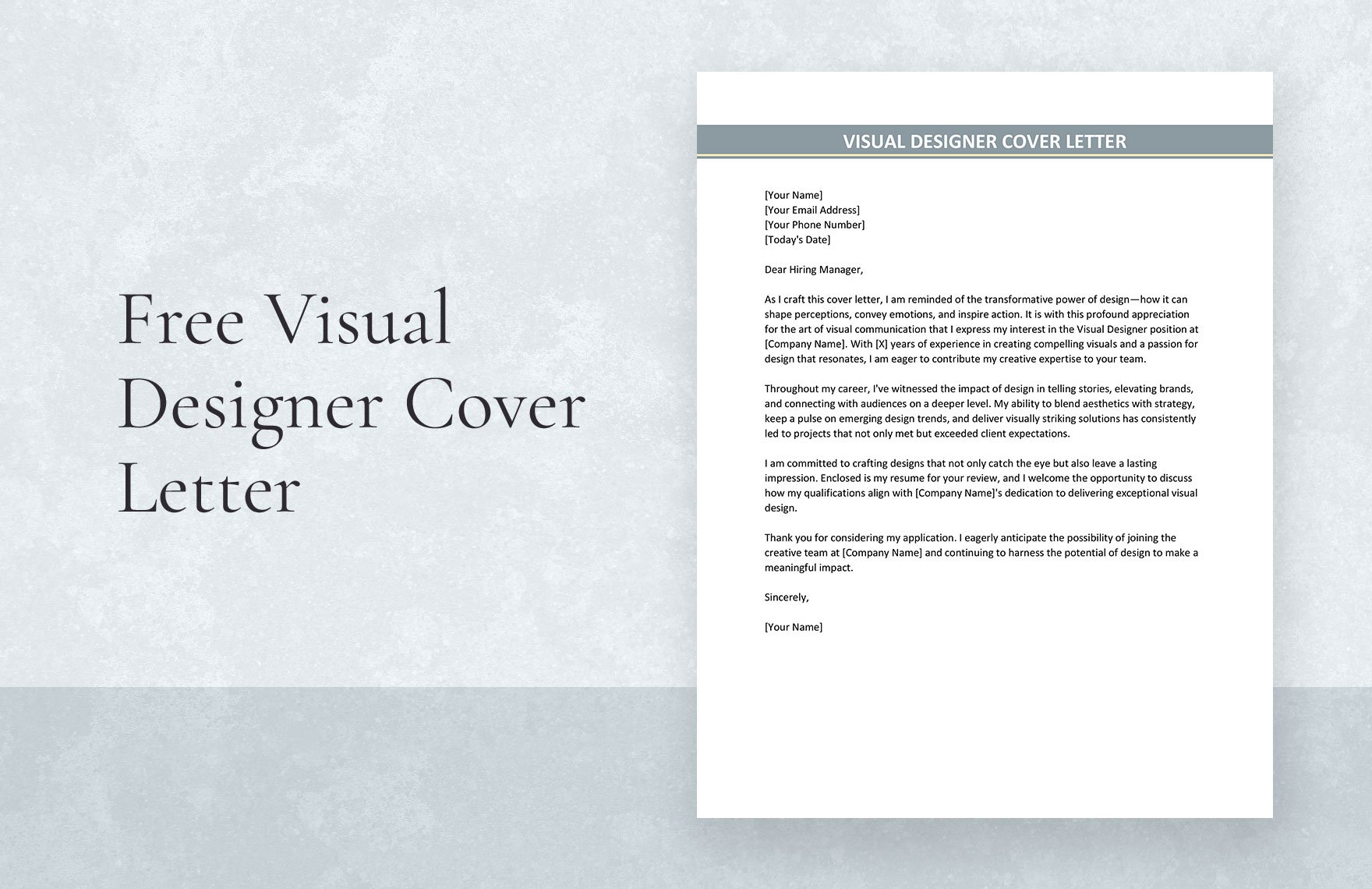 Visual Designer Cover Letter