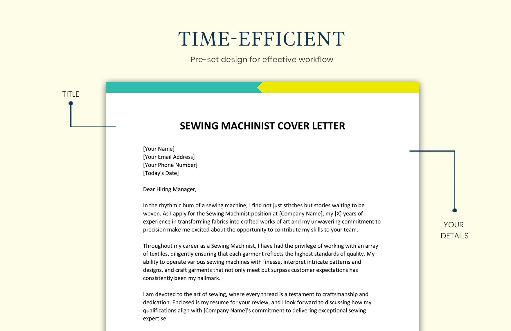 Sewing Machinist Cover Letter