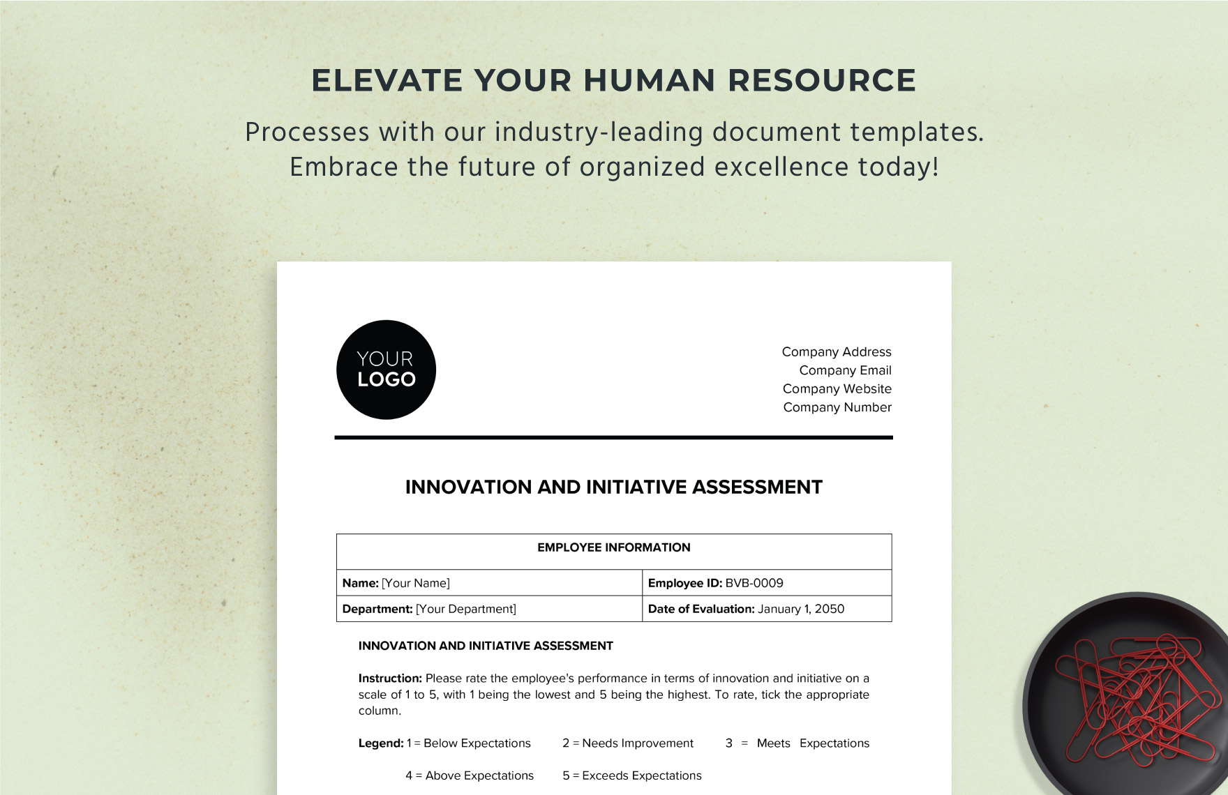 Innovation & Initiative Assessment HR Template