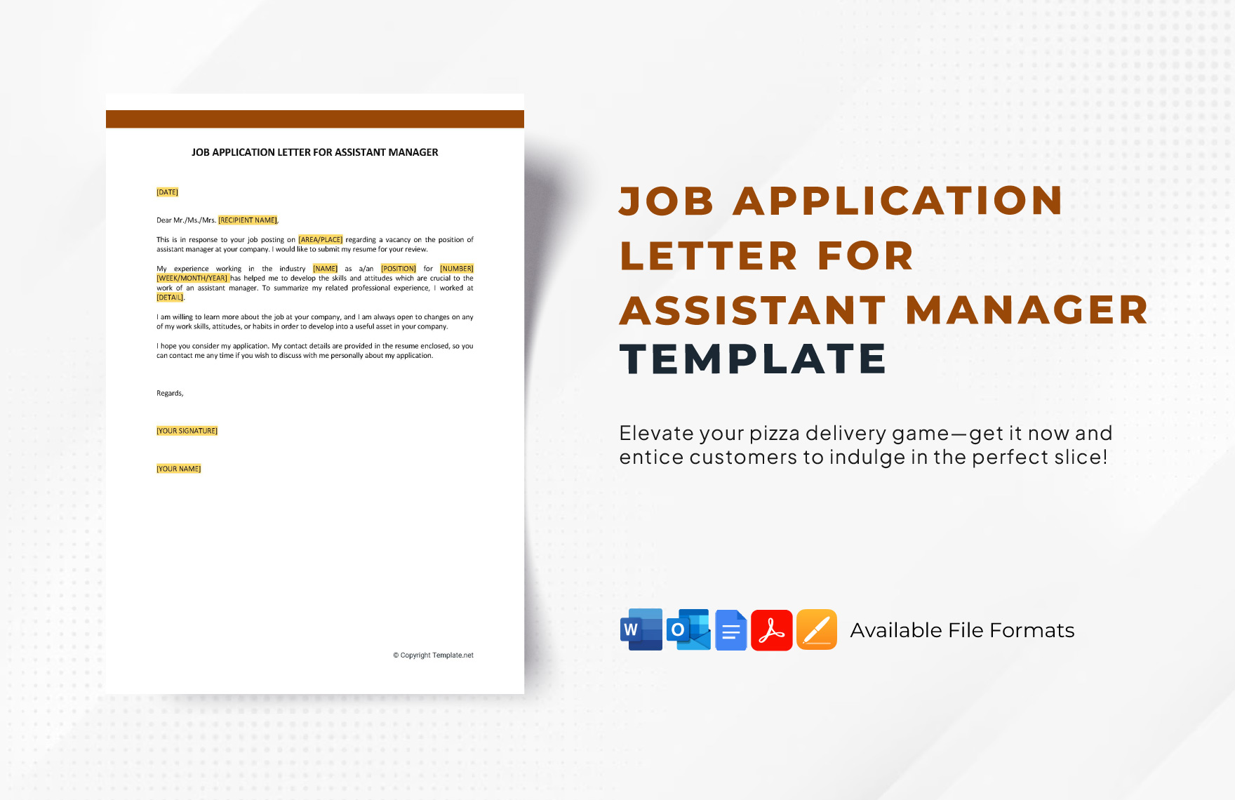 Job Application Letter For Assistant Manager In Google Docs Pages 