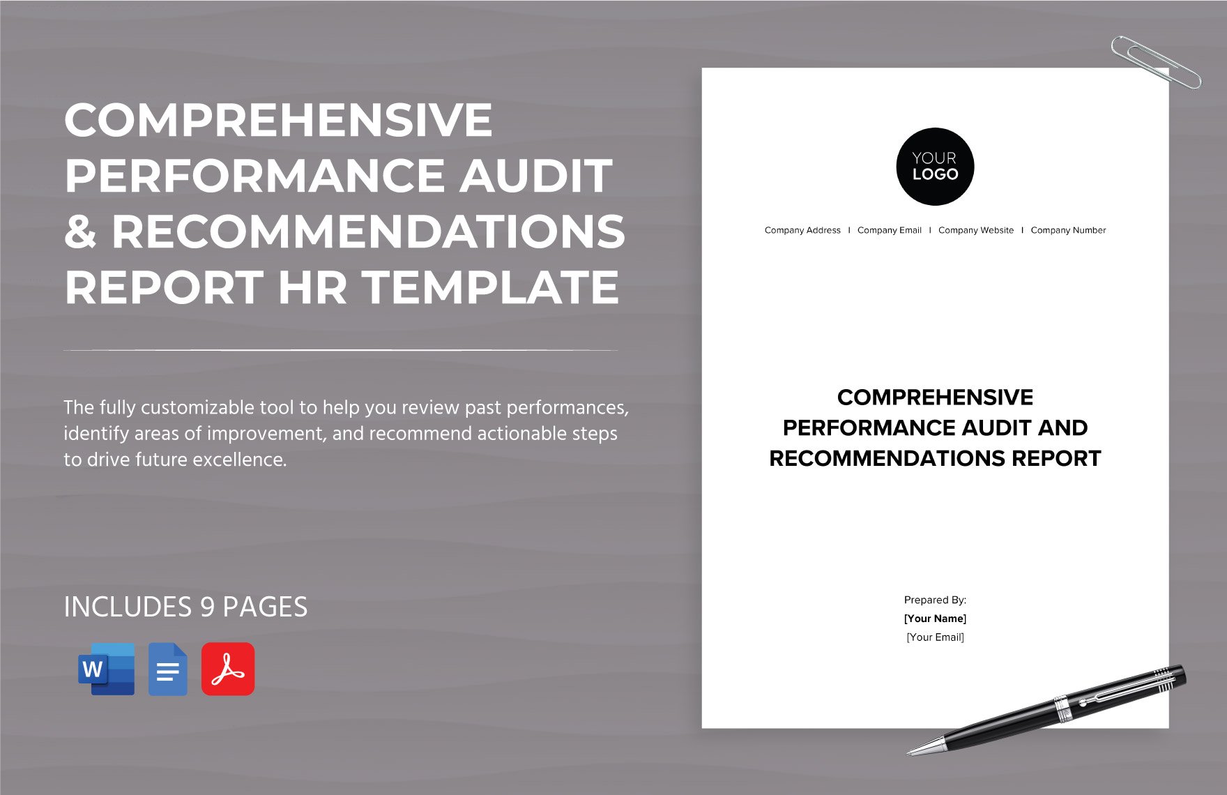 Comprehensive Performance Audit & Recommendations Report HR Template