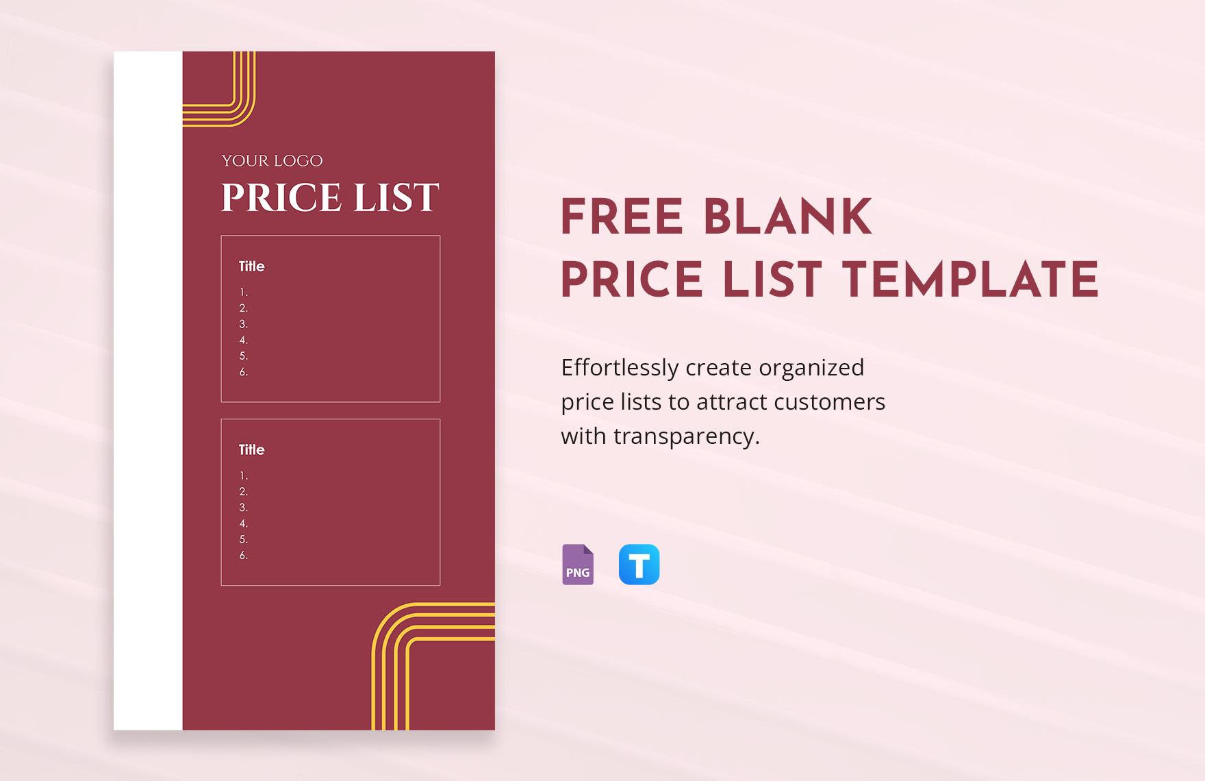 Blank Pricelist Template In PNG Download Template