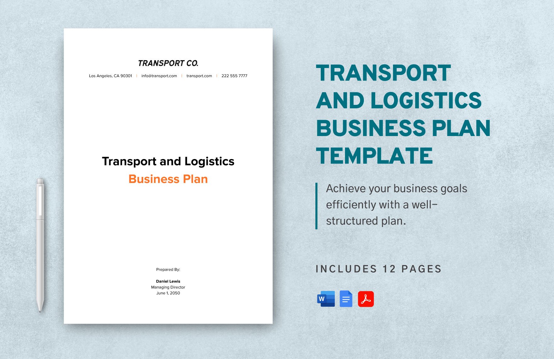 Transport and Logistics Business Plan Template
